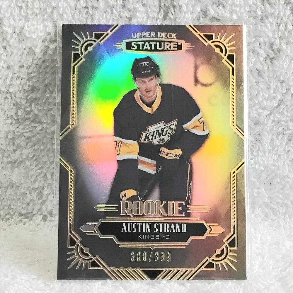 3/$25 Mint 2020/21 UD Stature Austin Strand Rookie L.P. NHL Card 107!!